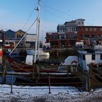 Winterpanorama am Alten Strom in Warnemünde