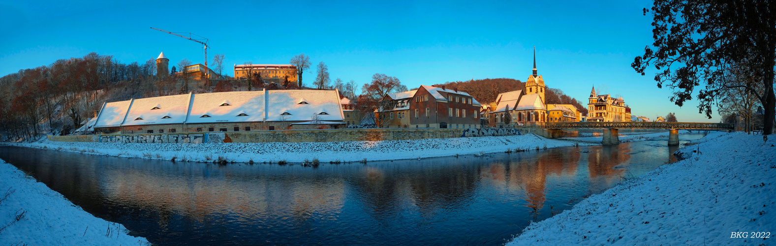 Winterpanorama in der Morgensonne - Gera-Untermhaus 