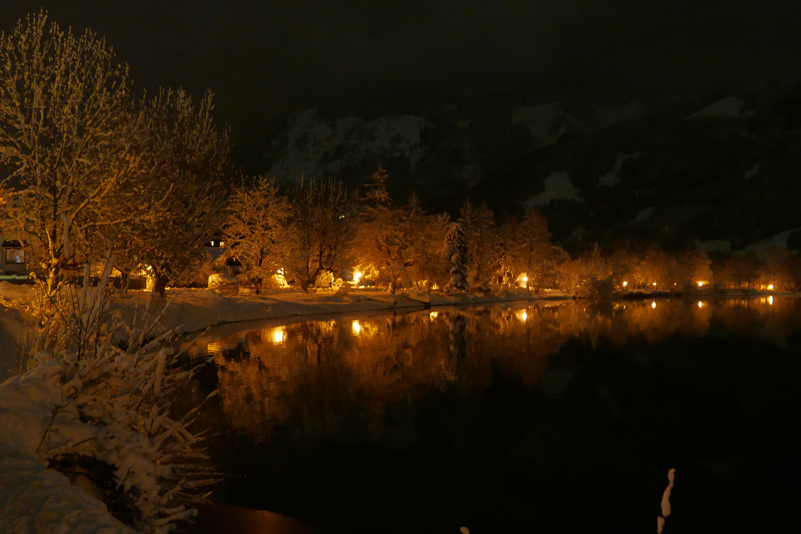 Winterpracht bei Nacht