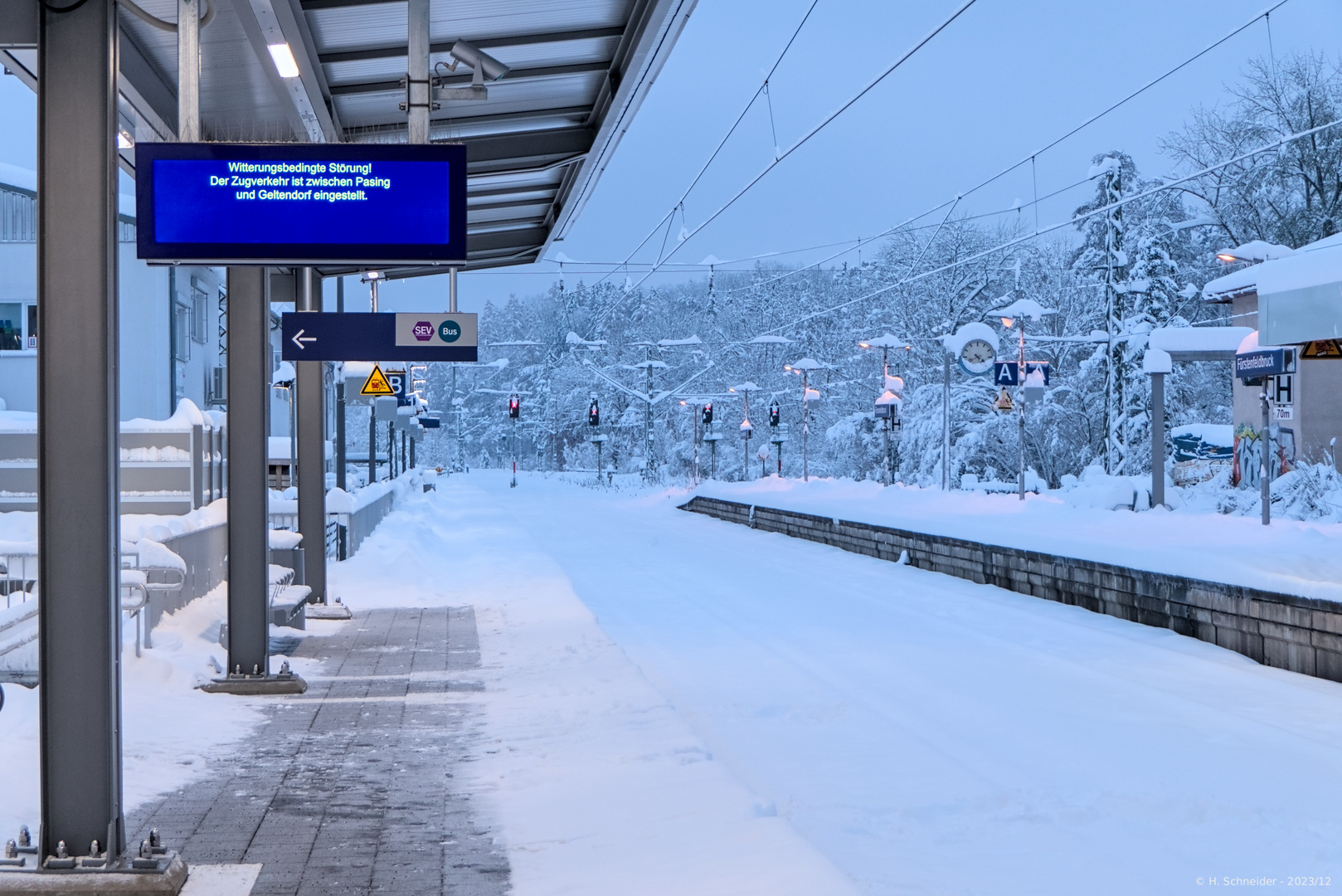 Winterruhe am Bahnhof Fürstenfeldbruck