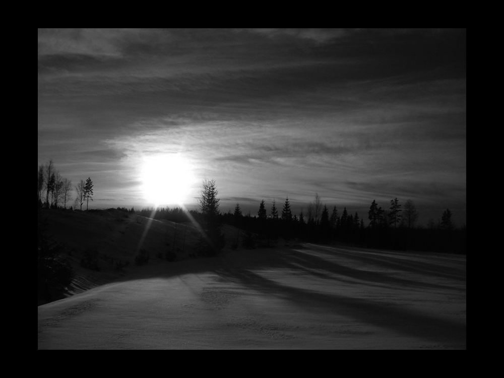 winter's midday shadow