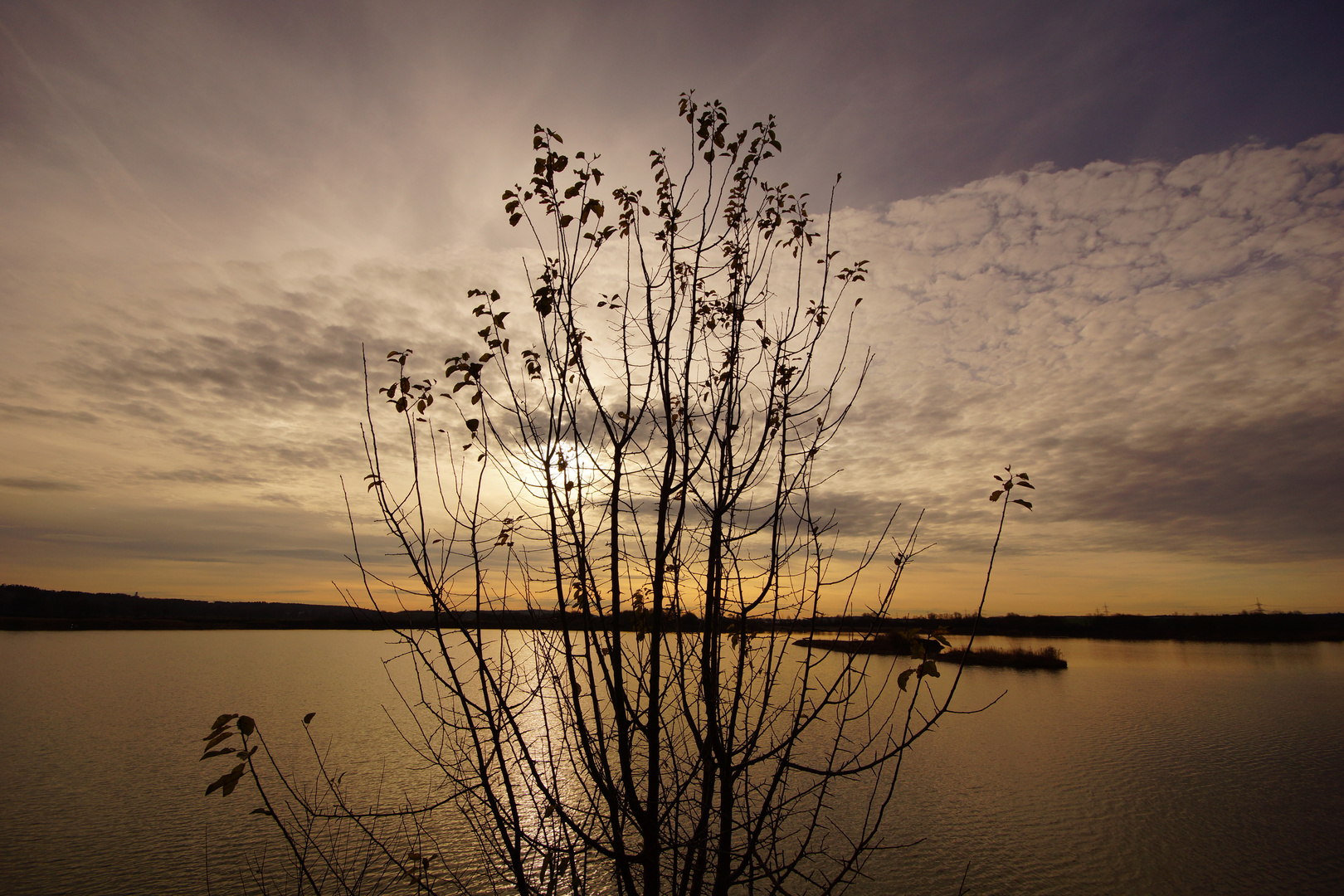 Wintersonne am Baggersee