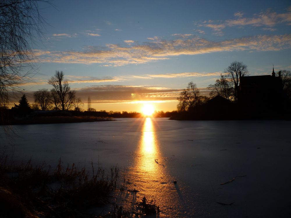 Wintersonne am Frankenteich    Winter sun at the Frank pond