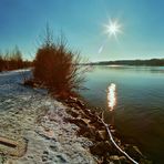 Wintersonne über der Donau