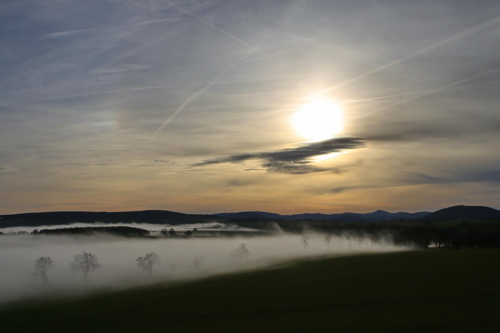 Wintersonne über der Rhön