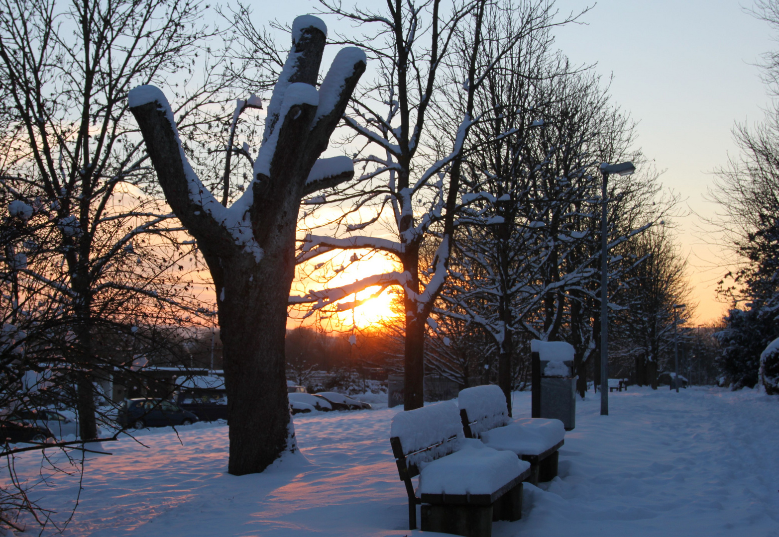 Wintersonnenuntergang