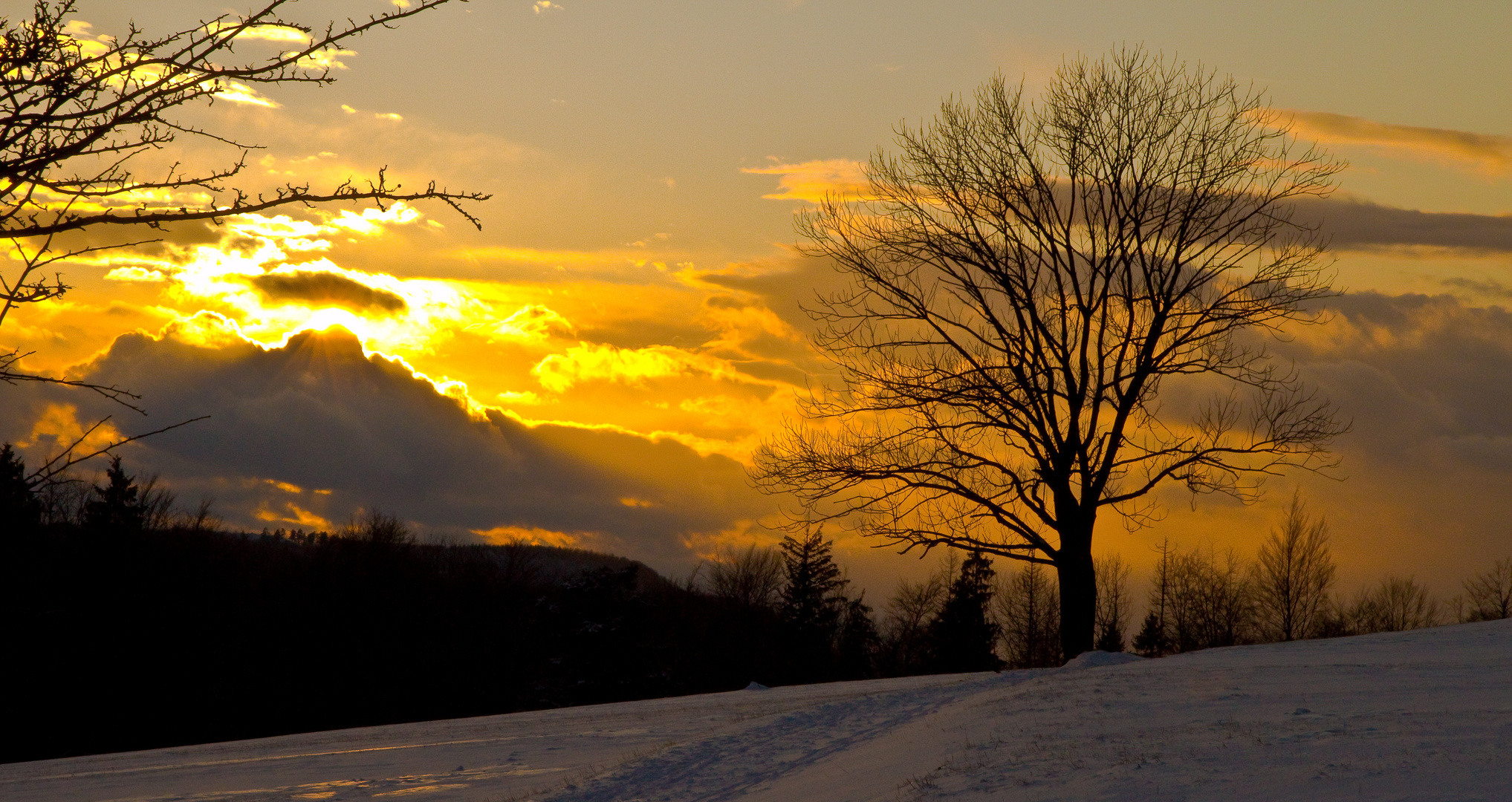 Wintersonnenuntergang