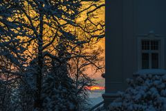 Wintersonnenuntergang im Vogtland