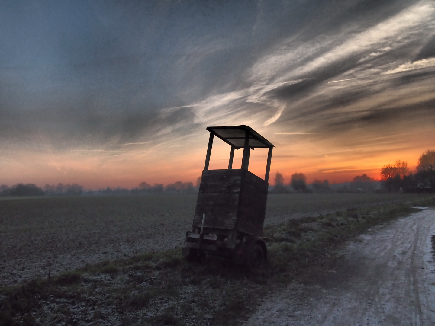 Wintersonnenuntergang in Kamen