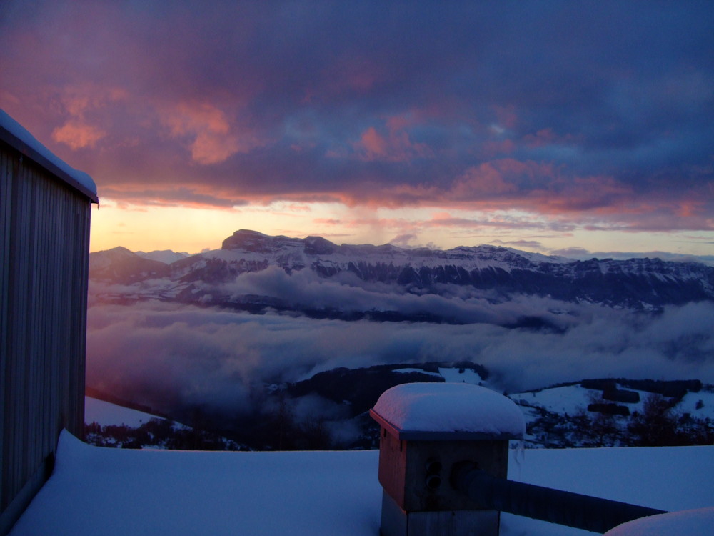 Winterstimmung bei Sonnenuntergang