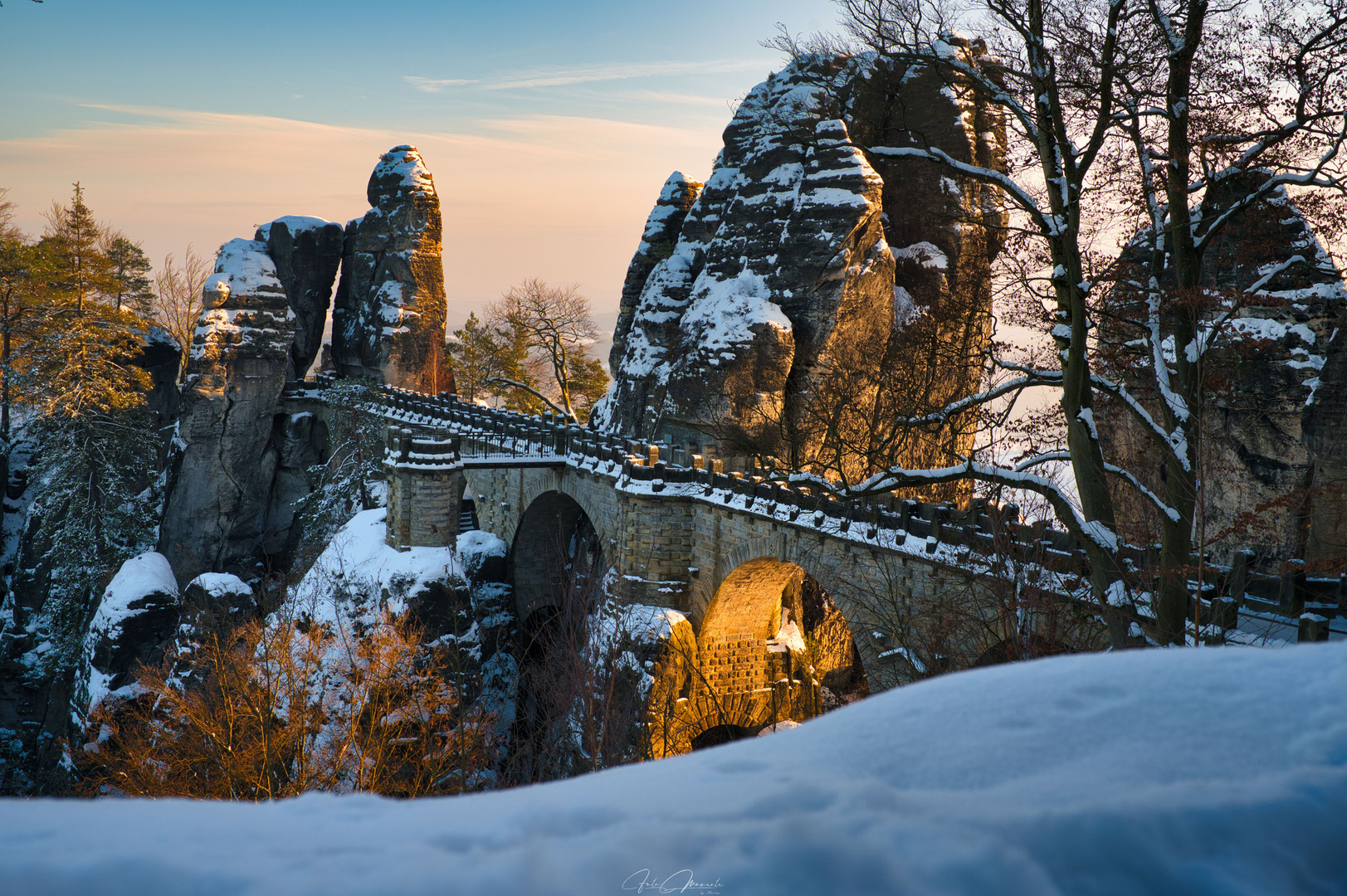 Wintertag an der Basteibrücke