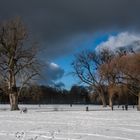 Wintertag mit Sturmwolken im Englischen Garten