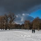 Wintertag mit Sturmwolken im Englischen Garten