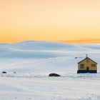 Wintertime Sunrise House in Iceland