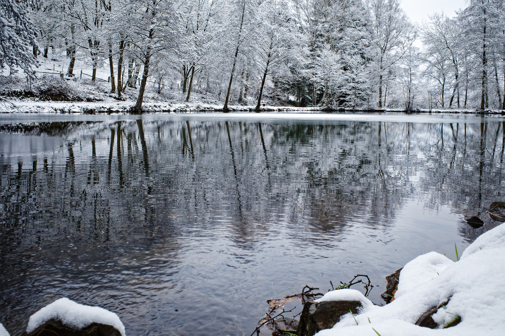 Winterträume am kleinen Lasbachteich