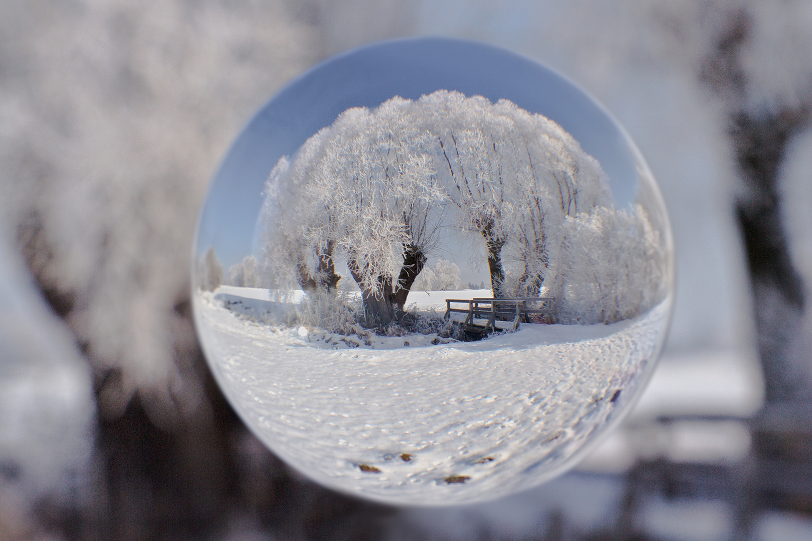 Wintertraum in der Glaskugel