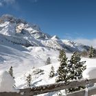 Wintertraum Plätzwiese mit der Hohen Gaisl 3146 m im Hintergrund.