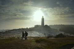 Winterurlauber am Leuchtturm Dornbusch