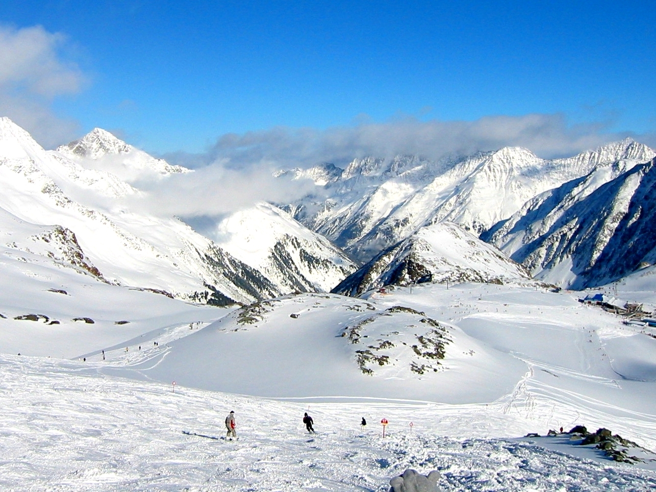 Wintervergnügen auf dem Gletscher