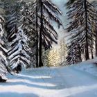 Winterwald - in Pastell gezeichnet