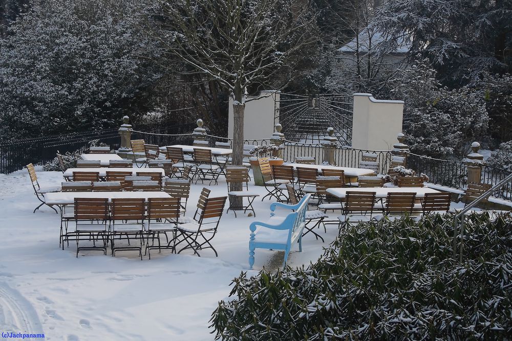 Winterzeit im Biergarten Schloss Gartrop