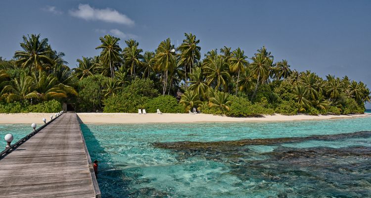 Winzige Malediven Insel 