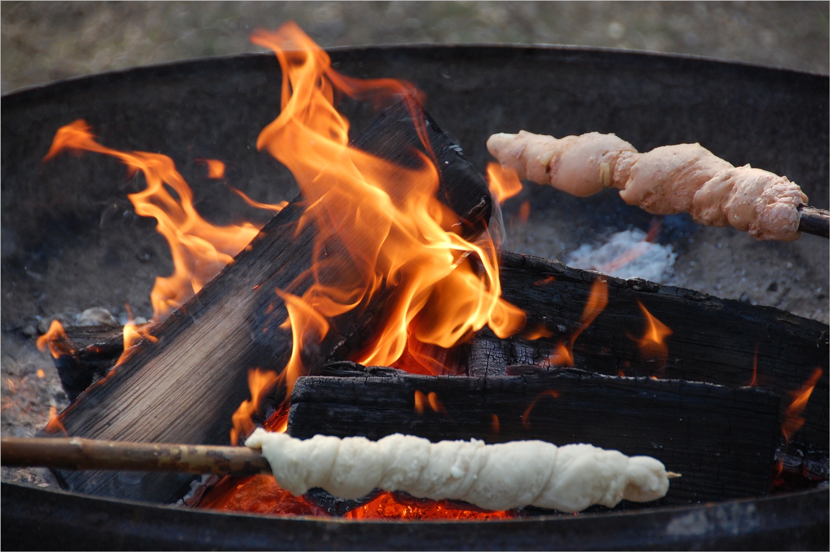 wir backen ein Stockbrot