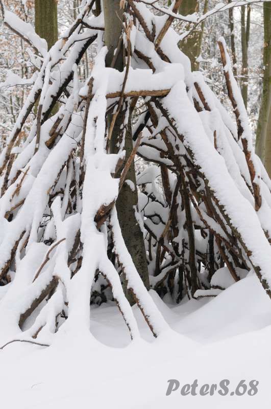 Wir bauen ein Haus im Schnee