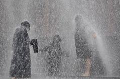 Wir stehen im Regen
