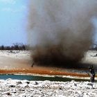 Wirbelwind ueber der Etosha