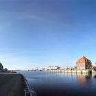 Wismar Alter Hafen mit Kogge Wissemara