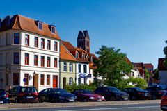 WISMAR. AM ALTEN HAFEN MIT ST.-GEORGEN-KIRCHE.