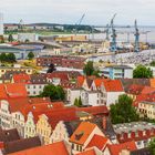 Wismar von oben gesehen. Altstadt und Hafen