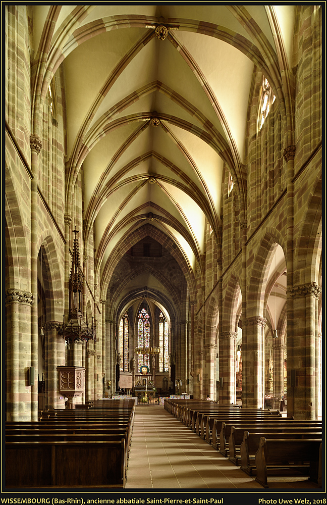 WISSEMBOURG / WEISSENBURG (Bas-Rhin), Abbatiale Saint-Pierre-et-Saint-Paul, Mittelschiff