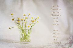 with freedom books flowers...