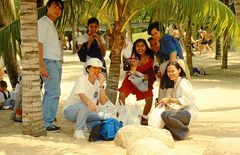 With Friends at Sentosa Beach in Singapore