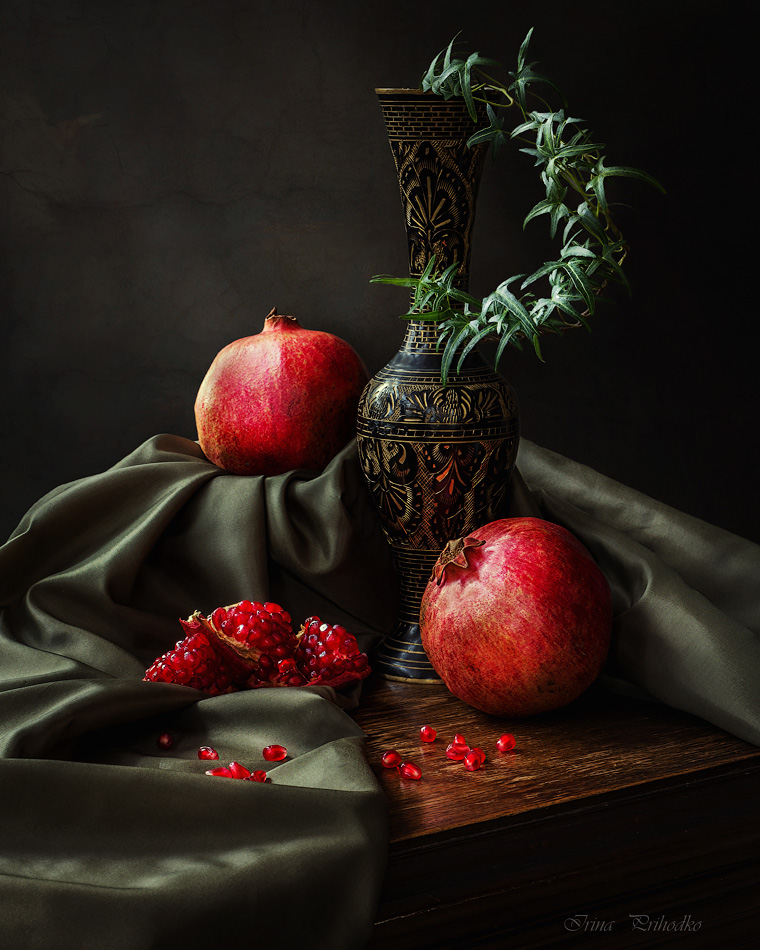 With pomegranates