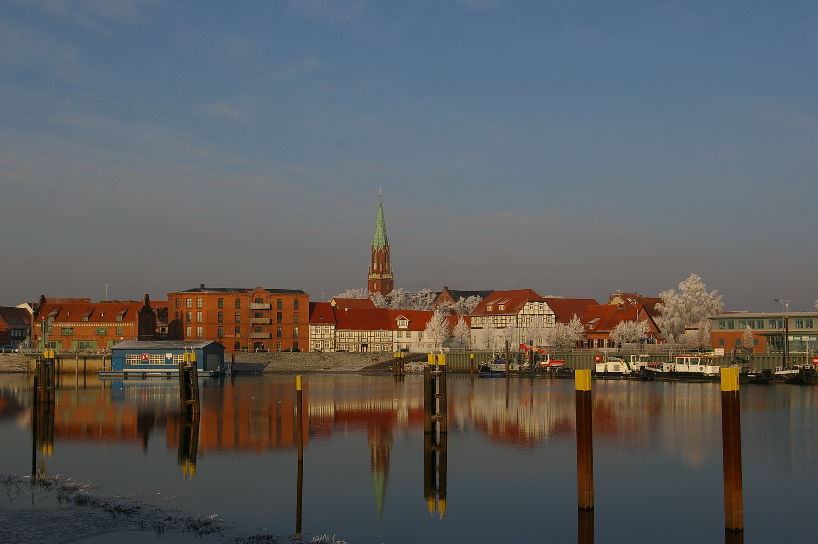 Wittenberge - Blick über den Hafen