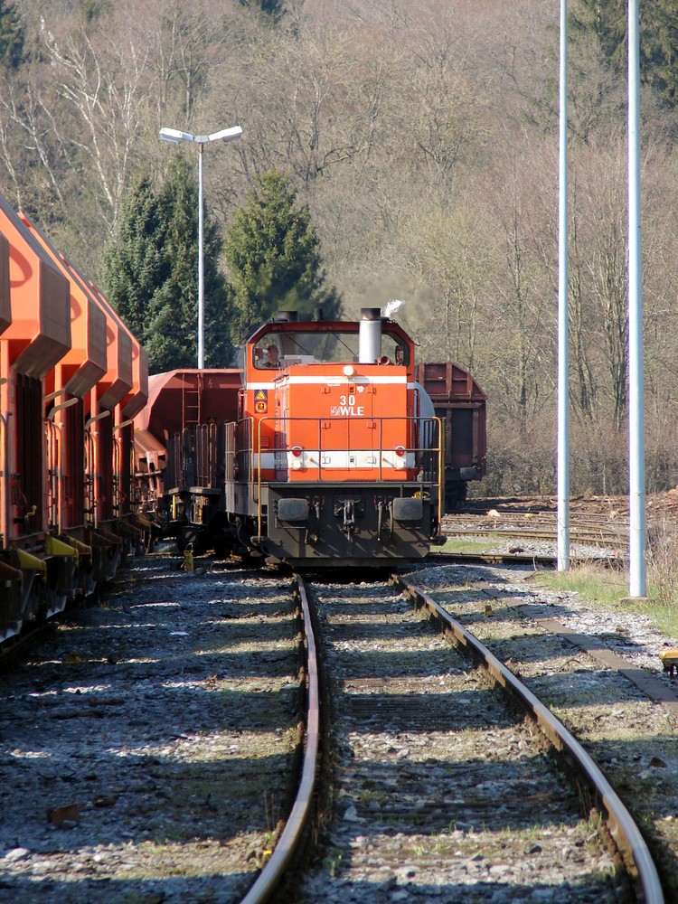 WLE 30 fährt mit Zug 46 in Warstein ein