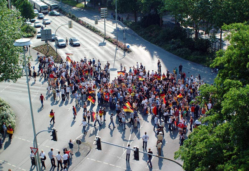 WM Demo der Deutschen Fans