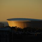 WM Stadion im "letzten" Licht - Sonnenuntergang vom Balkon aus