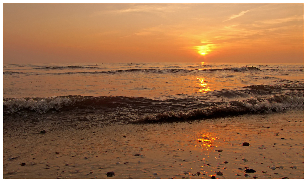 Wo de Nordseewellen trecken an de Strand