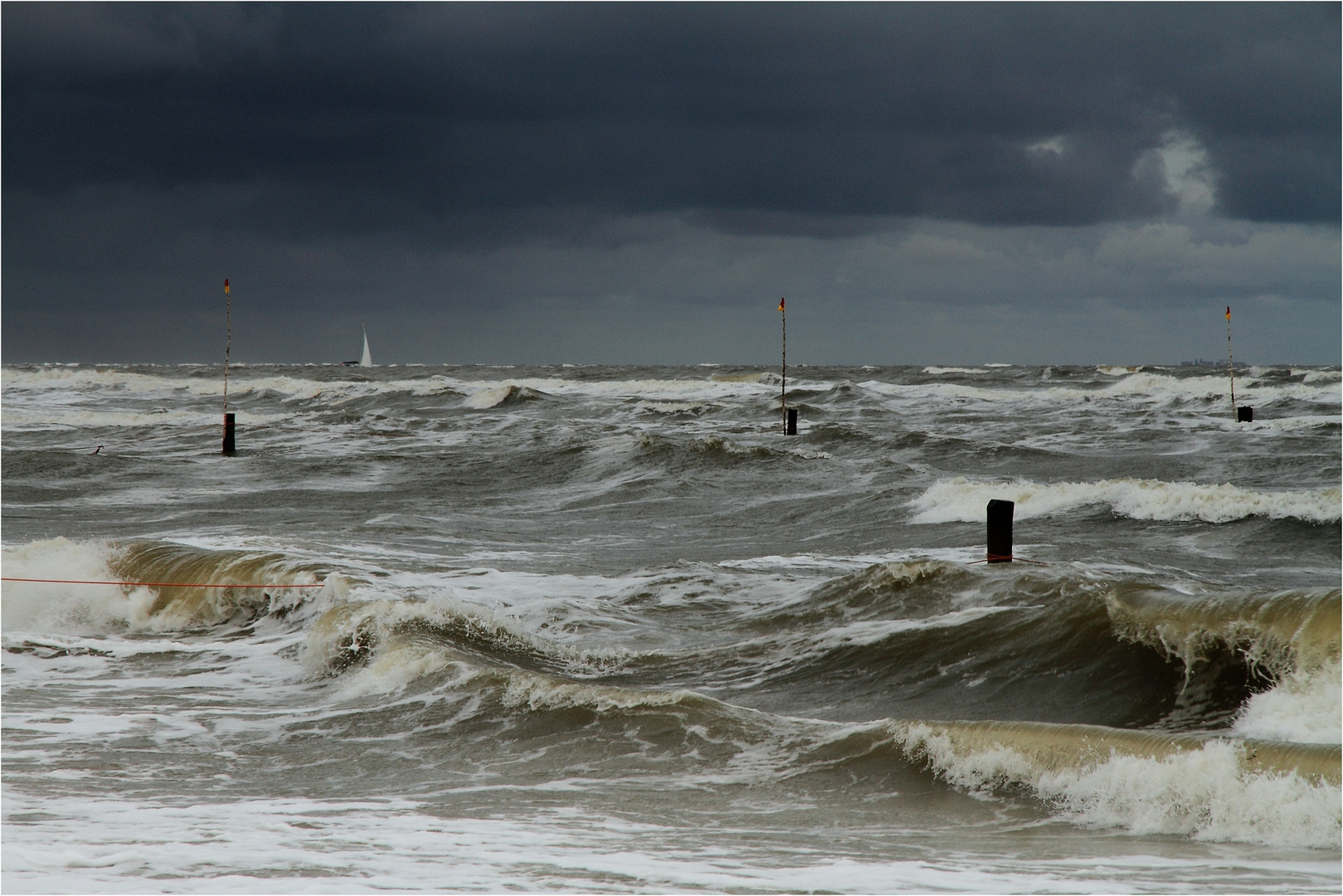 Wo de Nordseewellen trekken an de Strand