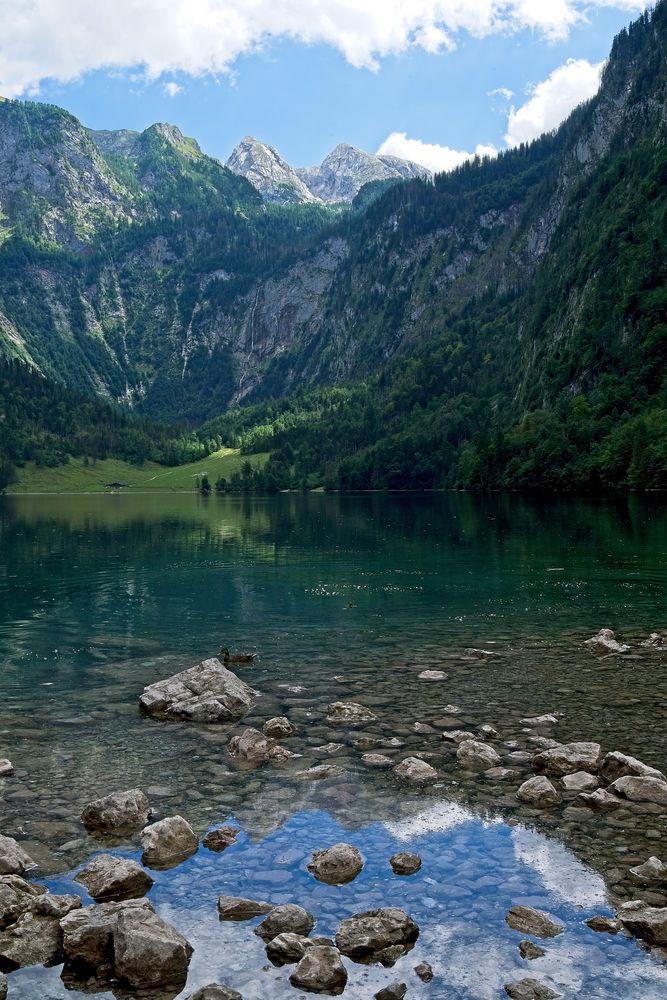 Wo Deutschland an seine Grenze kommt - Der Obersee stromauf des Königssee