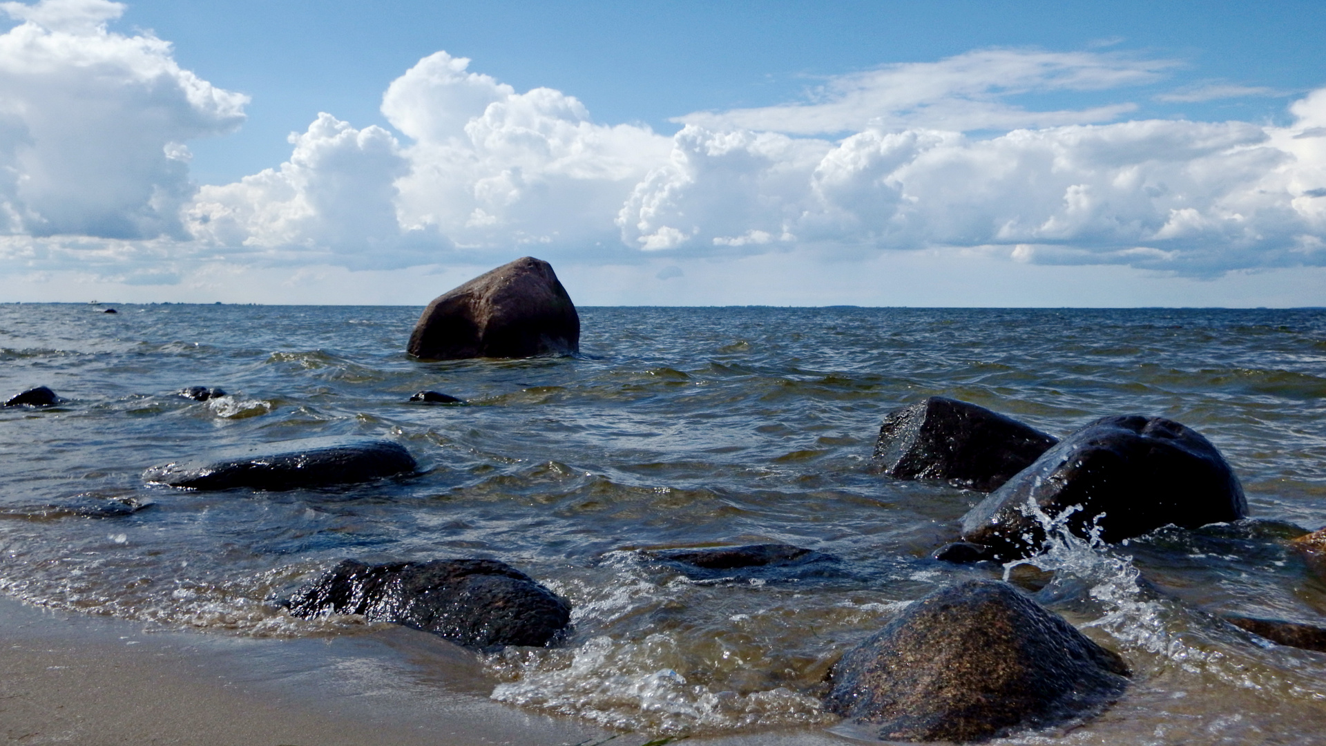 Wo die Boddenwellen strömen an den Strand ...