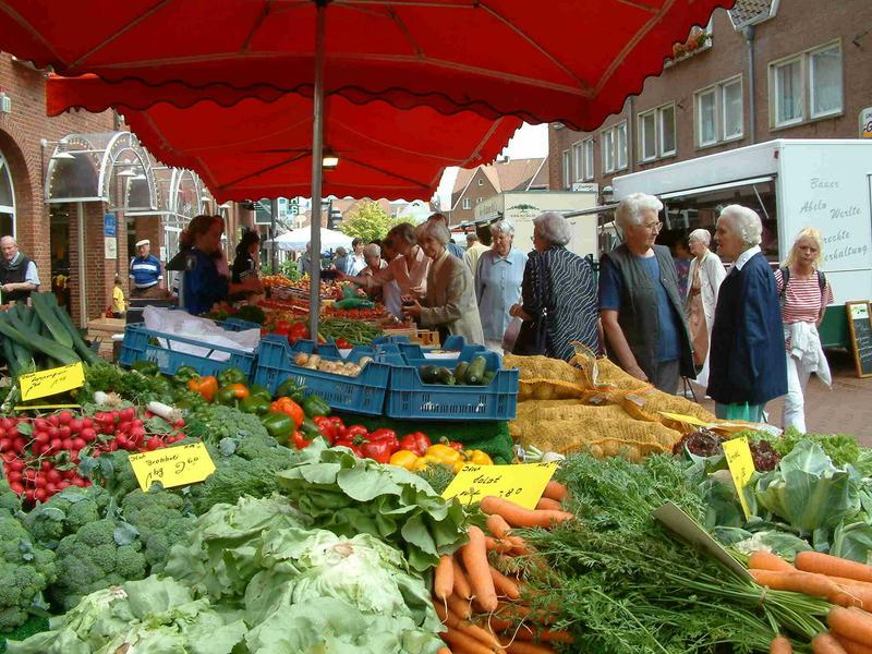 Wochenmarkt mit Plausch