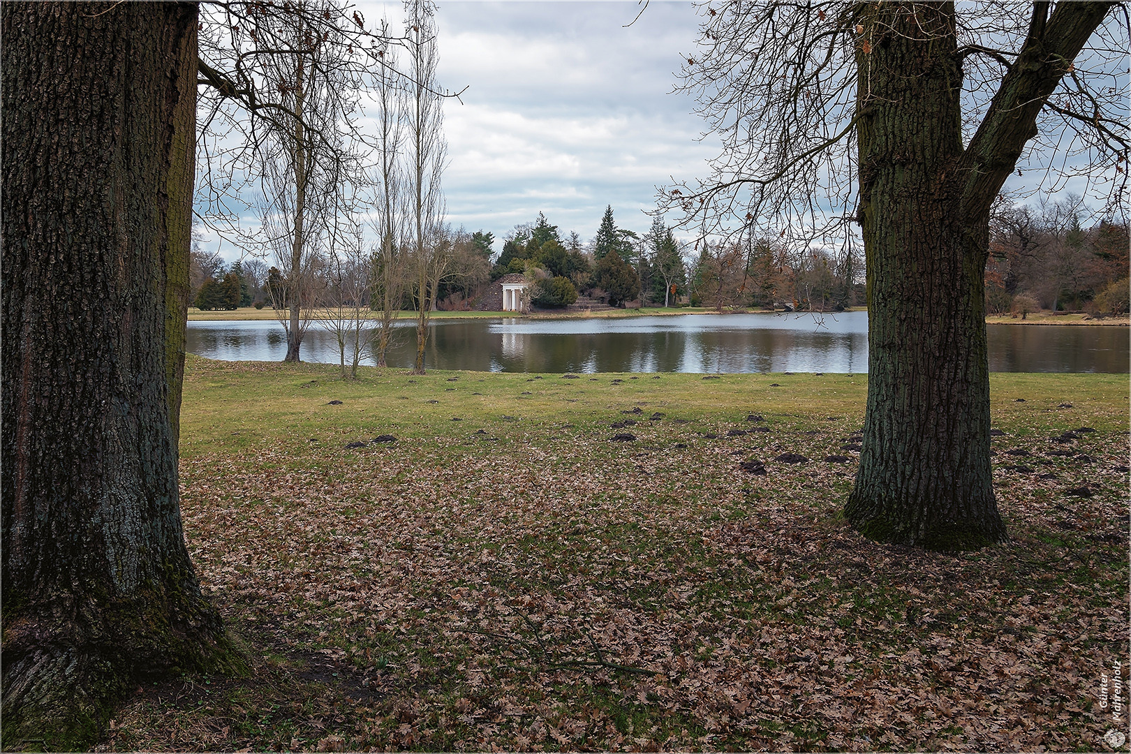 Wörlitz, Blick auf Nymphäum und Weinberg