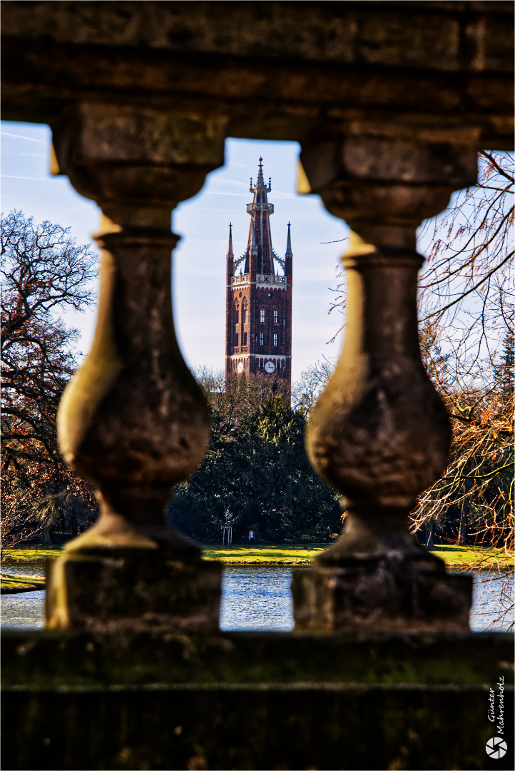 Wörlitz, Durchblick zum Bibelturm