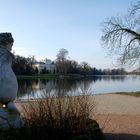 Wörlitzer Park mit Venus nach dem Bade und dem Wörlitzer Schloß