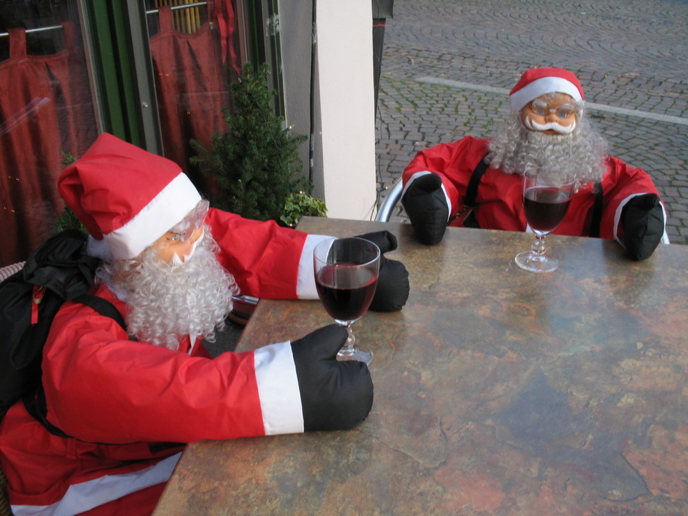 wohlverdiente Pause beim Glühwein....